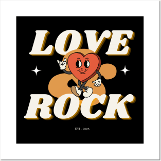 Heartbeat Harmony: Love & Rock Tee Posters and Art